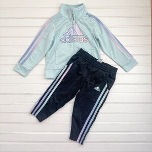 ADIDAS EUC Girls Pastel Ombré Athletic Track Jacket & Pants Set